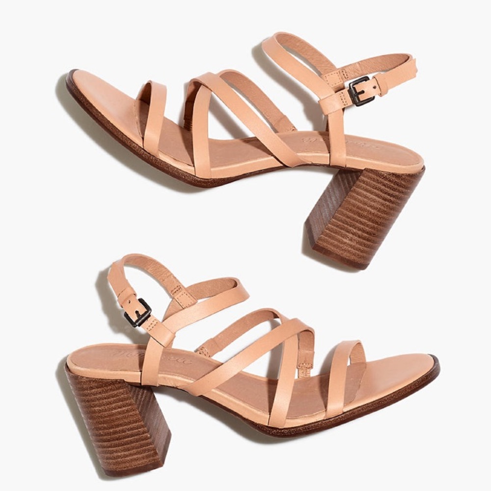 Madewell strappy peach leather sandal